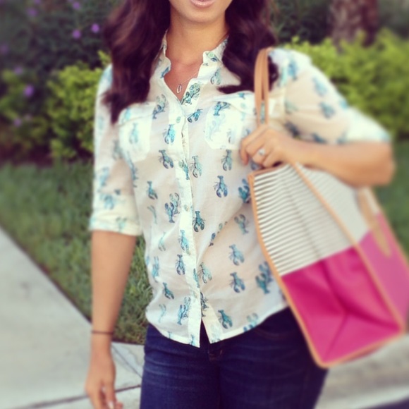 Tory Burch Blue Lobster Brigitte Blouse - Picture 5 of 6